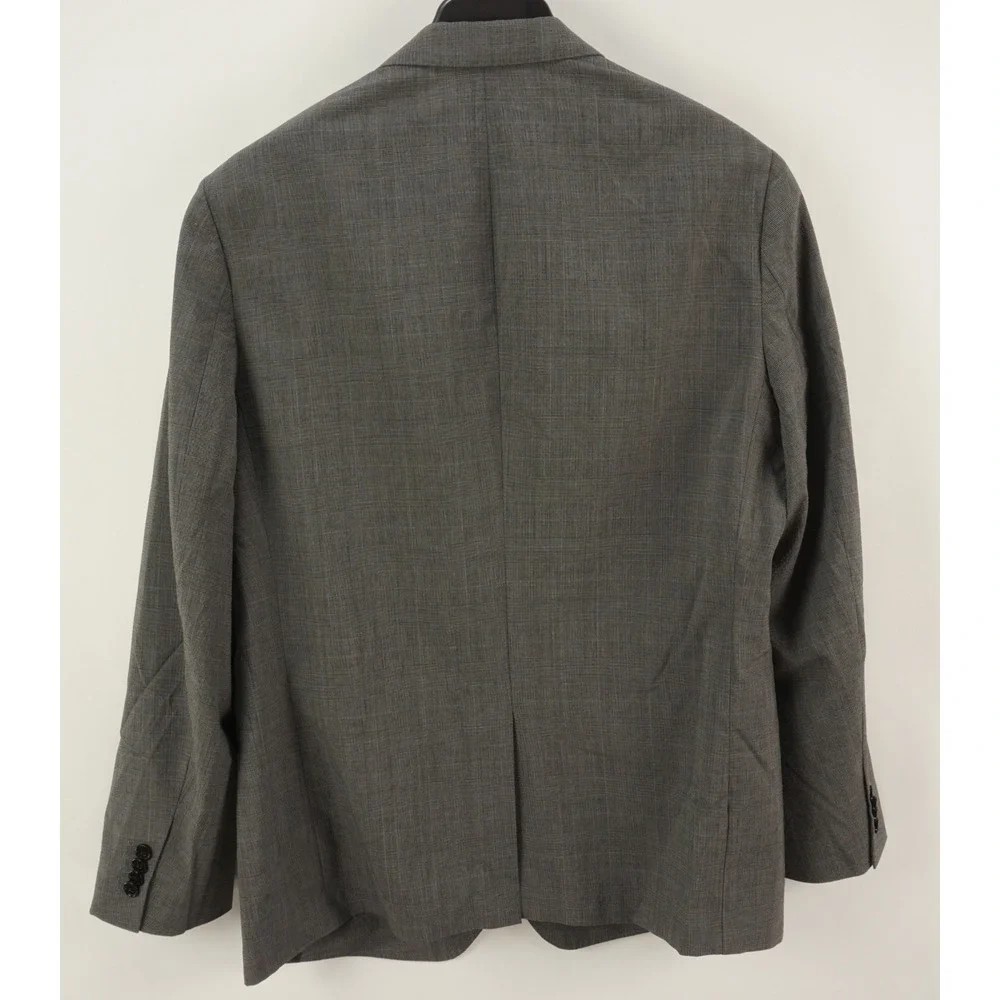 Banana Republic Smart-Weight Performance‎ Wool Seersucker Men's 44R Gray Plaid